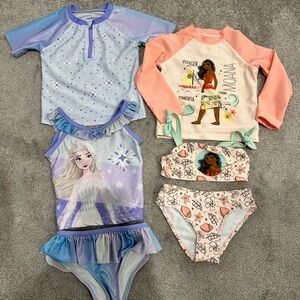 Disney Kids Rashguard Set - Purple and Peach